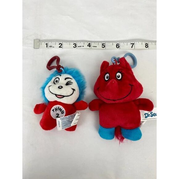 Aurora Dr. Seus Cat in the Hat Plush Key Chains Fox in Sox and Thing 2 - Picture 7 of 8
